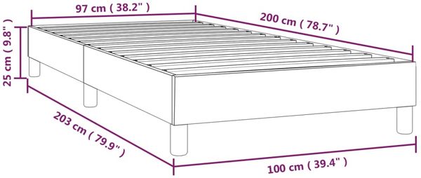 vidaXL Polsterbett, Stoff, 25,0 cm, Taupe, 100x200 cm, mit Lattenrost, Schwarz Bild 9
