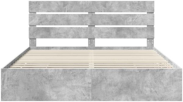 vidaXL Bettrahmen mit Kopfteil Beton Grau 200 x 200 cm Ingenieurs Holz 3411810 Bild 8