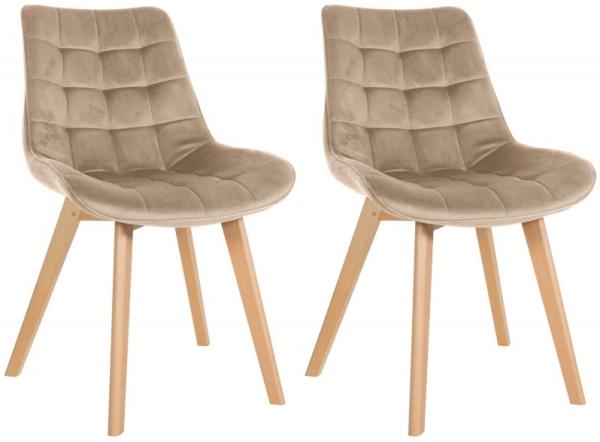 2er Set Stühle Brook Samt (Farbe: braun)