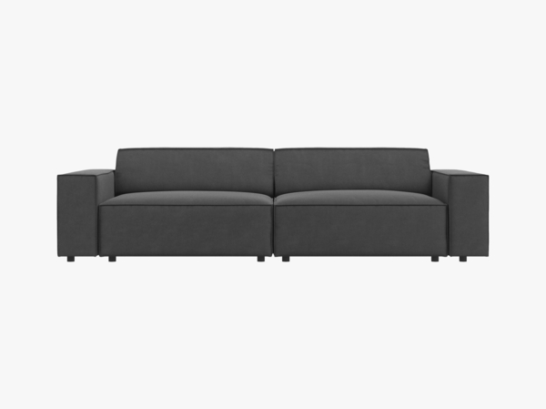 Micadoni 3-Sitzer Sofa Jodie Samt Bluvel Grau