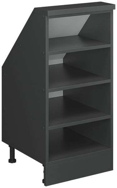 Küchenschrank für Dachschrägen R-Line Anthrazit 40 cm mit 4 Fächern Vicco