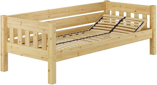 Kieferbett natur Einzelbett 90x200 Massivholz-Bettgestell Futonbett Bild 12