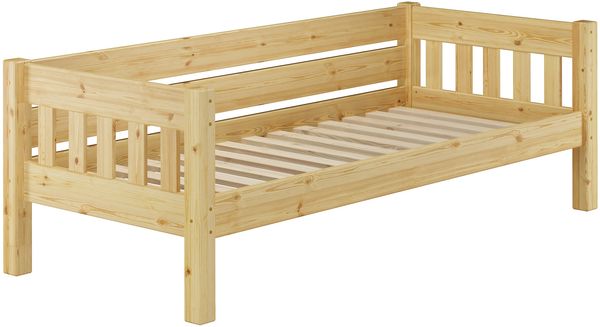 Kieferbett natur Einzelbett 90x200 Massivholz-Bettgestell Futonbett Bild 2