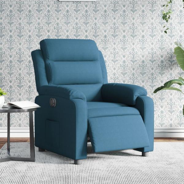 vidaXL Relaxsessel Elektrisch Blau Samt 3205080