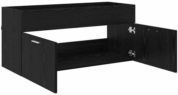 vidaXL Waschbeckenunterschrank Schwarz Eichen-Optik Holzwerkstoff 880443 Bild 5