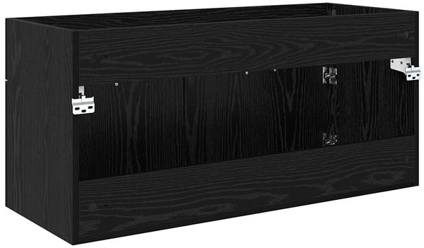 vidaXL Waschbeckenunterschrank Schwarz Eichen-Optik Holzwerkstoff 880443 Bild 8