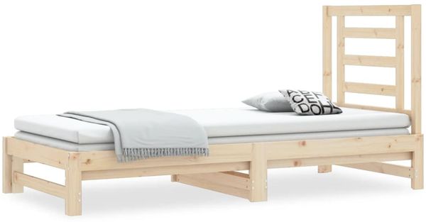 Tagesbett Ausziehbar 2x(90x200) cm Massivholz Kiefer [3108602] Bild 2