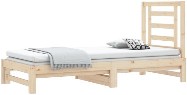 Tagesbett Ausziehbar 2x(90x200) cm Massivholz Kiefer [3108602] Bild 3