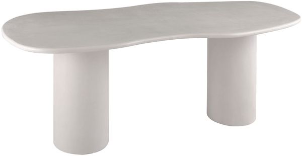 Esstisch >Maranola< in Hellgrau, MDF, Zement - 96x76x200cm (BxHxT)