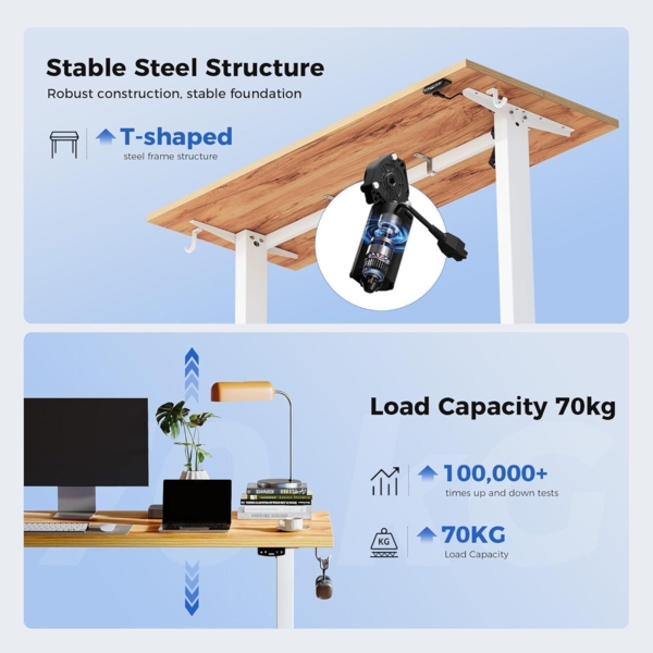 Höhenverstellbarer Schreibtisch 120x60cm Elektrisch Bild 4