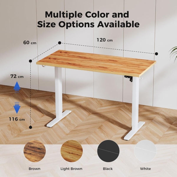 Höhenverstellbarer Schreibtisch 120x60cm Elektrisch Bild 2