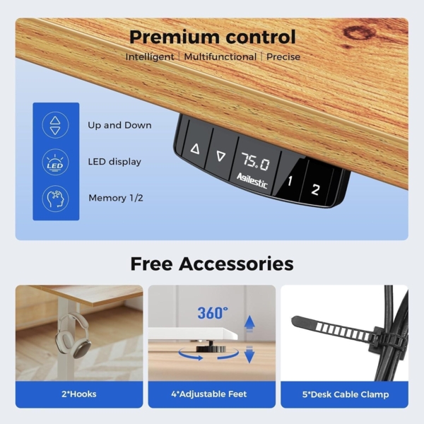 Höhenverstellbarer Schreibtisch 120x60cm Elektrisch Bild 6