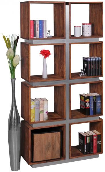 Bücherregal Regal Raumteiler NUKA 85 x 30 x 180 cm Holz Sheesham Landhaus