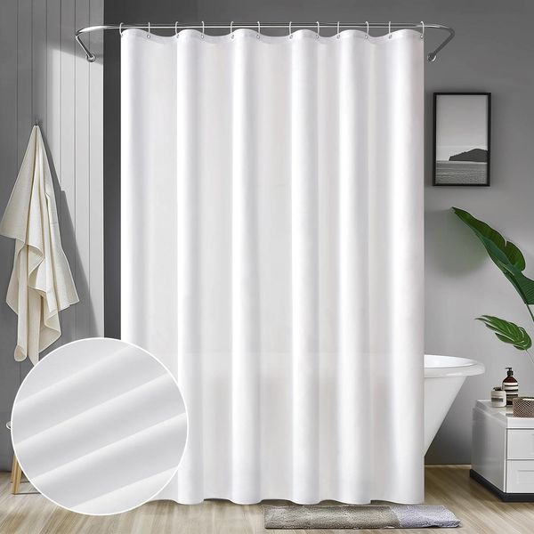 MIULEE Duschvorhang 180x200cm Weiß Wasserdicht Antischimmel Textil waschbar
