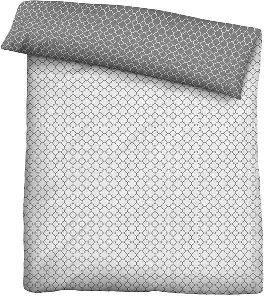 biberna 0636045 Mako-Satin Bettwäsche GRAFIK - MIX & MATCH, sturmgrau, 1x 135x200 cm + 1x 80x80 cm