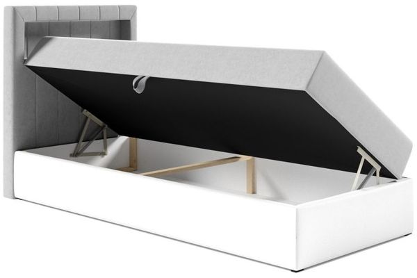 Boxspringbett Gästebett Kinderbett FABIAN Nr. 1 100x200cm Weiss-Schwarz Bild 2