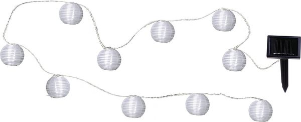 LED-Solarlichterkette "Ball White",10teilig