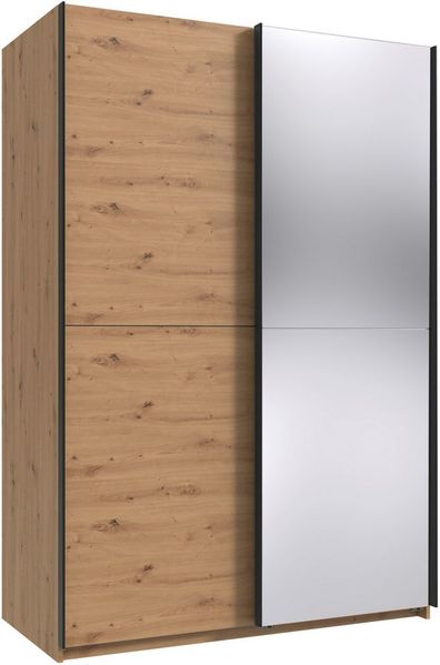 Wimex Kleiderschrank Mugano, B/T/H 135 oder 180/65/198cm, Made in Germany (wähle Deine Ausstattung: Basic oder Premium) 2 Schwebetüren mit oder ohne Spiegel, Metallgriffe