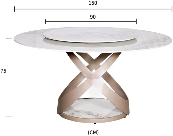 Livin Hill Esstisch 150cm Modig Roségoldene Basis, weiße Tischplatte M44 Bild 9