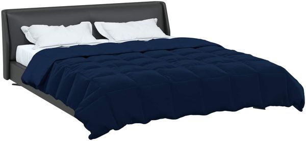 vidaXL Ganzjahresbettdecke Dunkelblau 220 x 260 cm Mikrofaser 42026059 Bild 3