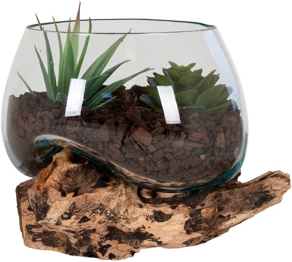 Dekovase >San-Marino< in Natur, Massivholz - 15x15x15cm (BxHxT)