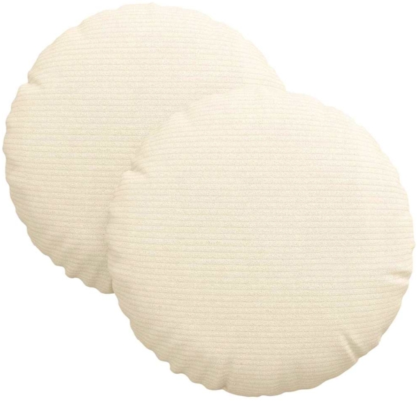 vidaXL Sitzkissen 2 pcs Creme Ø 30 cm Cordstoff 42014114