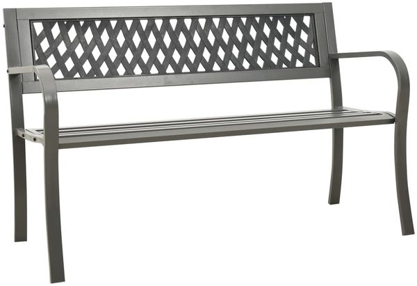 vidaXL Gartenbank 125 cm Stahl Grau 312039