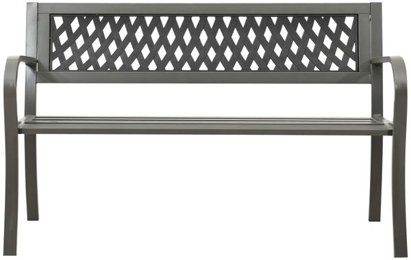 vidaXL Gartenbank 125 cm Stahl Grau 312039 Bild 2