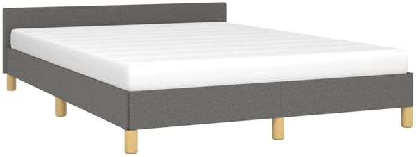 Bettgestell mit Kopfteil Dunkelgrau 140x190 cm Stoff [347408] Bild 3