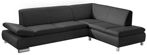 Terrence Ecksofa Polyurethan Schwarz Metallfüße verchromt