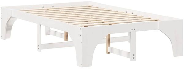 vidaXL Bettrahmen Weiß 140 x 190 cm Massives Kiefernholz 872993 Bild 4