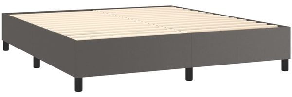 vidaXL Boxspringbett mit Matratze Grau 180x200 cm Kunstleder 3132517 Bild 4
