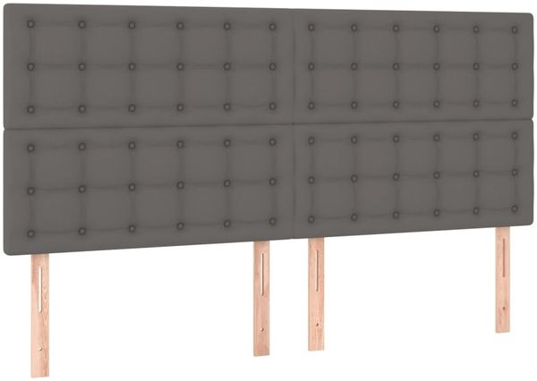 vidaXL Boxspringbett mit Matratze Grau 180x200 cm Kunstleder 3132517 Bild 6