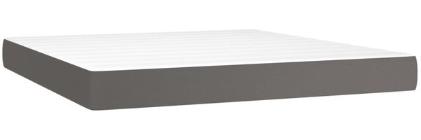 vidaXL Boxspringbett mit Matratze Grau 180x200 cm Kunstleder 3132517 Bild 5