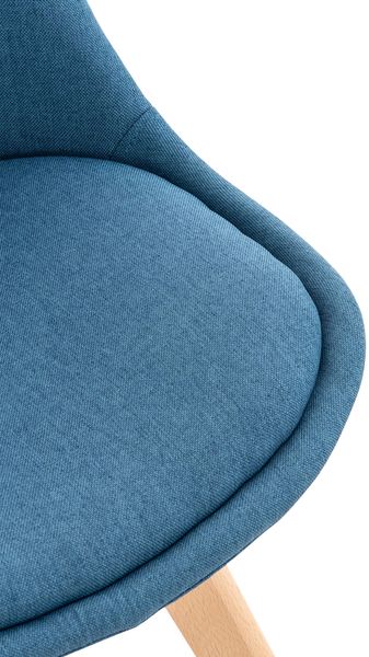 CLP 4er Set Esszimmerstuhl Linares Mit Buchenholzgestell,blau Stoff Bild 6