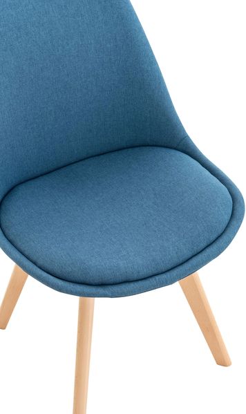 CLP 4er Set Esszimmerstuhl Linares Mit Buchenholzgestell,blau Stoff Bild 7