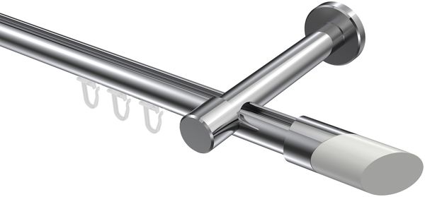 Innenlauf-Gardinenstangen-Set Prestige Verano 100 cm, 1-läufig, 20 mm Ø Chrom