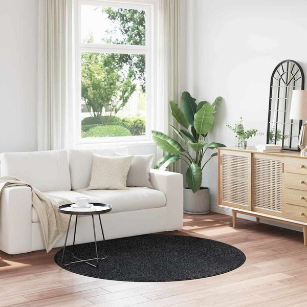 vidaXL Anti-Rutsch Shaggy Teppich Dunkelgrau 160 x 160 cm PP 4019775