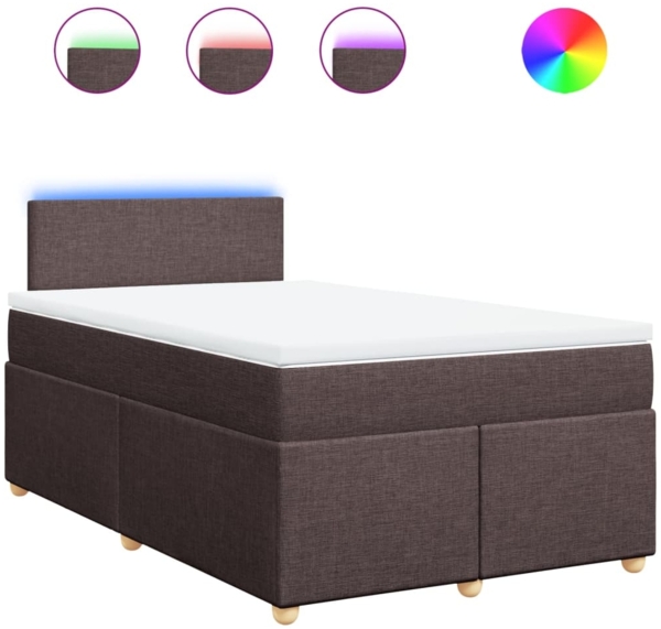 vidaXL Boxspringbett mit Matratze Dunkelbraun 120x190 cm Stoff 3288915