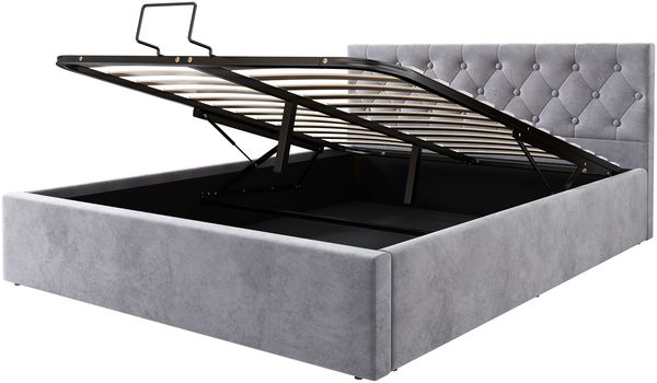 MODFU Polsterbett Doppelbett Holz Bett Funktionsbett Holzbett ohne Matratze Hydraulisch (Bettgestell mit Lattenrost aus Metallrahmen und Bettstauraum, 140 x 200 cm/180 x 200 cm), für Erwachsenen Jugendliche Bild 6