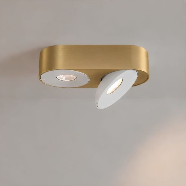 s.luce Santa Duo LED-Deckenleuchte schwenkbar 2-flammig Gold, Weiß