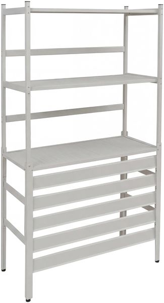 Aluminium Verkleidung für Klimaanlage/Wärmetauscher HWC-P95, Abdeckung Schutzgitter Regal 163x90x38cm ~ grau-weiß Bild 9