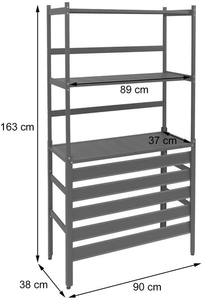 Aluminium Verkleidung für Klimaanlage/Wärmetauscher HWC-P95, Abdeckung Schutzgitter Regal 163x90x38cm ~ grau-weiß Bild 3
