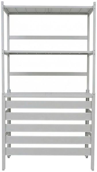 Aluminium Verkleidung für Klimaanlage/Wärmetauscher HWC-P95, Abdeckung Schutzgitter Regal 163x90x38cm ~ grau-weiß Bild 7