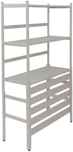 Aluminium Verkleidung für Klimaanlage/Wärmetauscher HWC-P95, Abdeckung Schutzgitter Regal 163x90x38cm ~ grau-weiß Bild 8