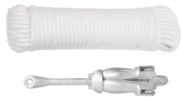 vidaXL Klappanker mit Seil Silbern 2,5 kg Temperguss 94285