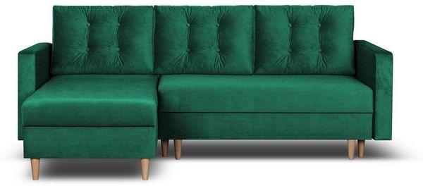 Beautysofa Ecksofa mit Schlaffunktion Sigurd L, Klassisches Design, Skandinavischer Stil, mit Bettkasten