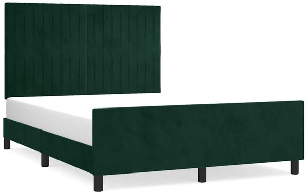 Doppelbett, Bettgestell Modernen ohne Matratze Dunkelgrün 140x190 cm Samt d2351e