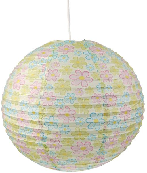 Kinder Papierlampe BLUMEN Motiv Lampenschirm Ø40cm Pendelleuchte mit Aufhängung