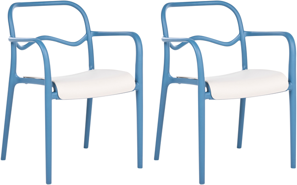 Gartenstuhl 2er Set THASOS Kunststoff Blau